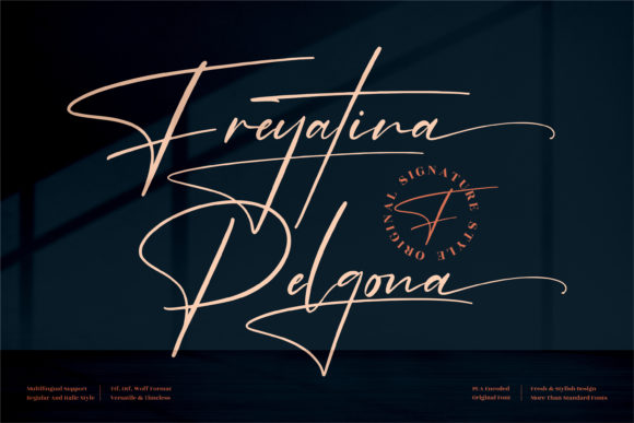 Freyatina Pelgona Font: Luxurious Script for Business Branding